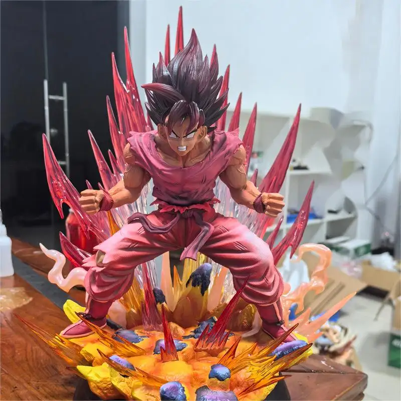 2024 nueva escultura de Dragon Balls Ultra instinto GK Black Blood Saiya BOS Sp10 Son Goku Kaiouken modelo decoración PVC Anime figura