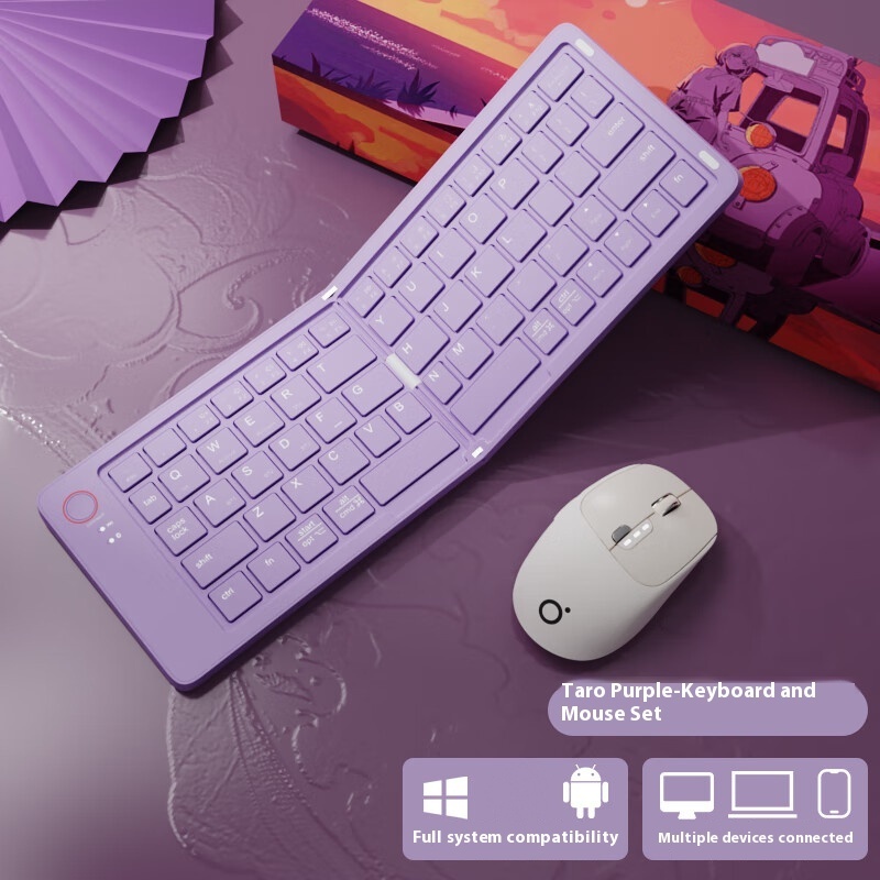 Set tastiera e mouse Taro viola