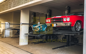 CE Approved Two Post <strong>Double</strong> Stacker Vehicle Lift Hydraulic Drive Garage Equipment Portable 2700 kg <strong>Load</strong> Capacity for Workshop