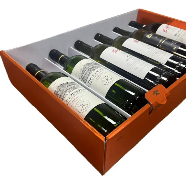 Boîte en carton ondulé pour vin, avec logo personnalisé, emballage en carton, pour 6 bouteilles de vin, bodum thule de bière, coffret cadeau, pièces