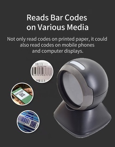 Escáner omnidireccional 1D/2D Escáner de código QR Lector de código de barras Escáner de código de barras de matriz de datos 2D de detección automática de escritorio para ventas