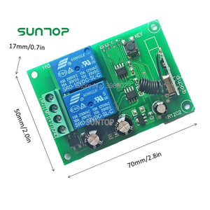 433Mhz telecomando universale Wireless interruttore DC 12V 2CH 2 Gang Rf relè ricevitore e portachiavi trasmettitore per Garage - Product Image 1