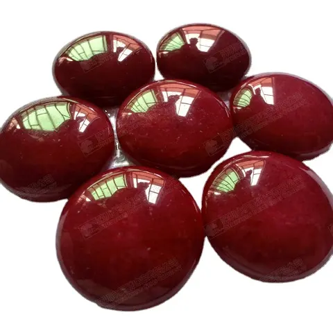 Joyas de jade natural teñido de rojo redonda cabujón