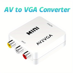 Caja convertidora VGA a AV para transmisión de audio y video desde computadora y computadora portátil a TV y monitores