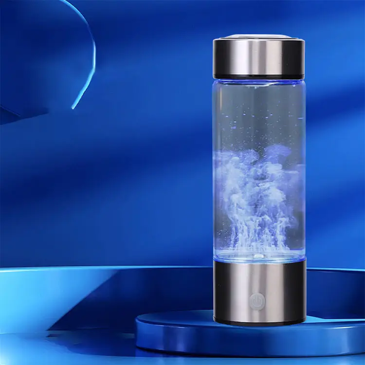 Bouteille d'eau avec filtre super-niveau ml, bouteille d'eau à ph alcaline, ioniseur avec générateur d'hydrogène et bouteille en verre
