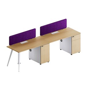 Mesa de ordenador de oficina comercial de diseño moderno con estantes de almacenamiento Material MFC de etiqueta privada pragmático multicolor - Product Image 2