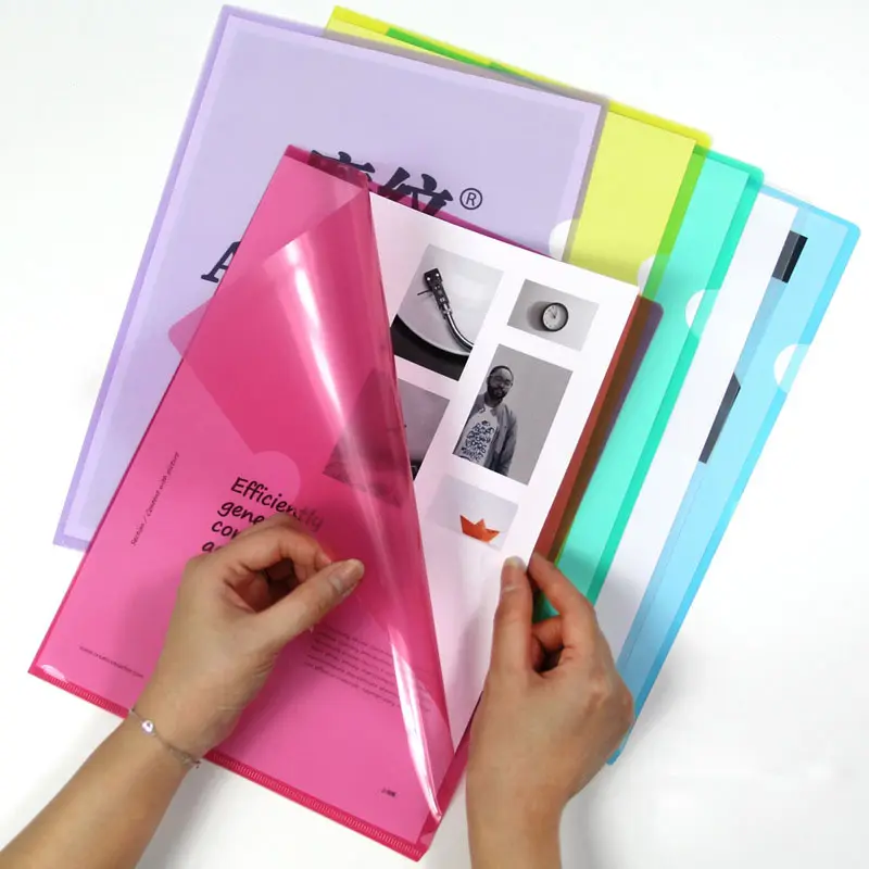 factory A4 L shaped Folders/file folder book report/clear pp plastic file folder