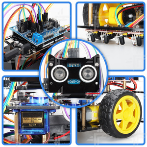 UNO R3 Smart Robot Car Kit mit Ultraschall-und Infrarot-Hindernis vermeidung-Line Tracking Kompatibel mit Arduino IDE Kits