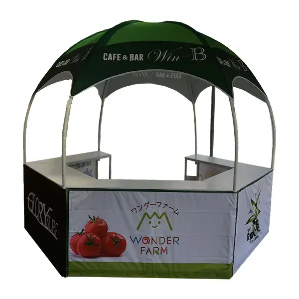 Custom Printed Advertising Booth Stand Promotion Dome Tent Kiosk With Counters For Sales