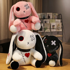 <strong>Spooky</strong> Gothic Pink White Black Bunny Plush <strong>Toy</strong> Creepy Rabbit Stuffed Animal <strong>Toys</strong> - Product Image 2
