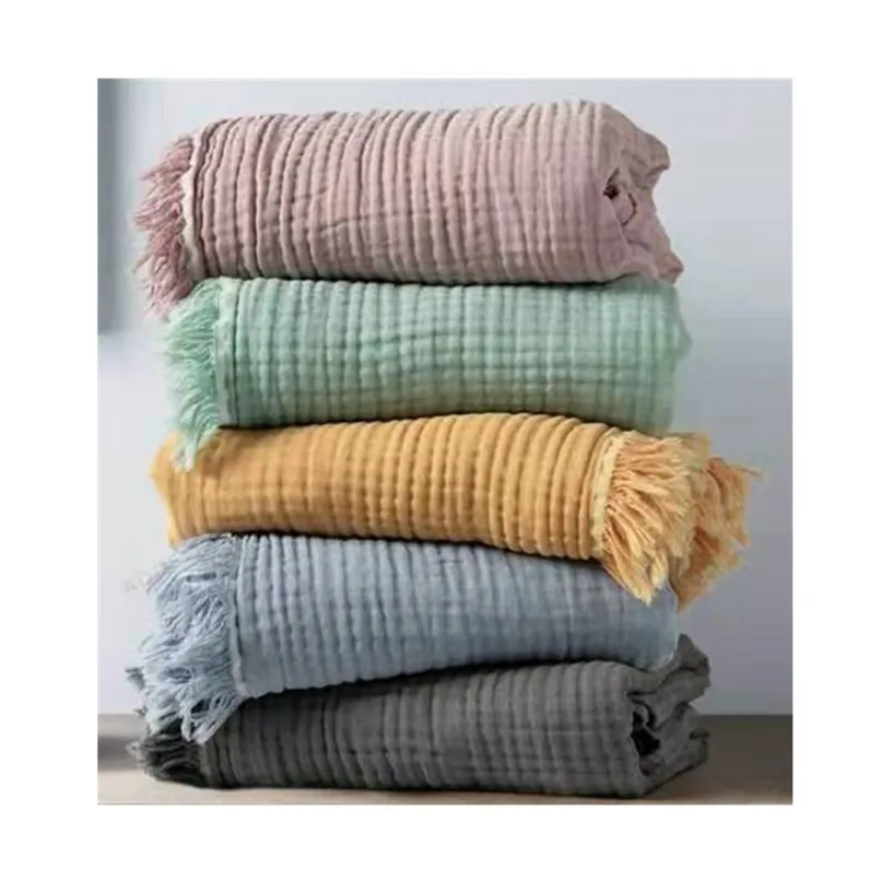 Baumwolle Musselin Decke 4 Schichten Home Textile Bettdecke Decke Weiche gewaschene Baumwolle Tages decke Sofa Decke