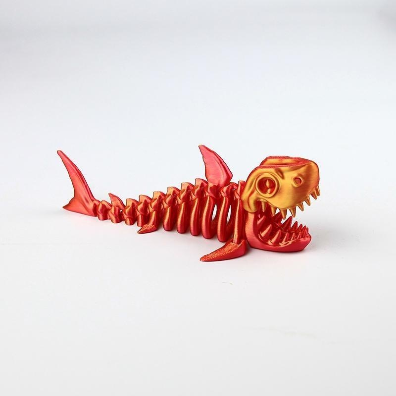 15cm red gold bone shark
