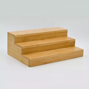 Estante de exhibición de encimera de especias de paso de bambú extensible de 3 niveles para gabinete de cocina y organizador - Product Image 2