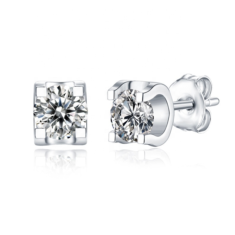 HMOIS girls earrings silver S925 factory wholesale 0.5ct moissanite diamond earings for party