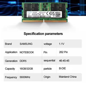 Para Samsung Laptop RAM 16GB 32GB 4800 5600MHz DDR5 Memoria 262pin 1,1 V SO-DIMM No ECC Sin búfer Compatible Intel AMD-Stock - Product Image 6