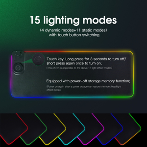 Ultra pürüzsüz yüzey büyük RGB oyun Mousepad kablosuz şarj sümen stokta telefon tutucu ev ofis kauçuk Mousepad ile! - Product Image 3