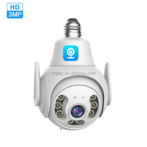 กล้องไร้สาย3MP HD สินค้าใหม่ OEM V380แอปควบคุมระยะไกลวิดีโอภาพกลางคืนกล้องหลอดไฟ Wifi - Product Image 1