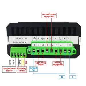 Controlador Digital de Temperatura y Humedad, Incubadora de Dos Sensores Fahrenheit y Celsius, Controlador de Temperatura de 2 Unidades