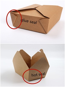 Yeni tasarım PET kapaklı kraft kağit kutu dikdörtgen tek kullanımlık gıda kağıt kap - Product Image 4