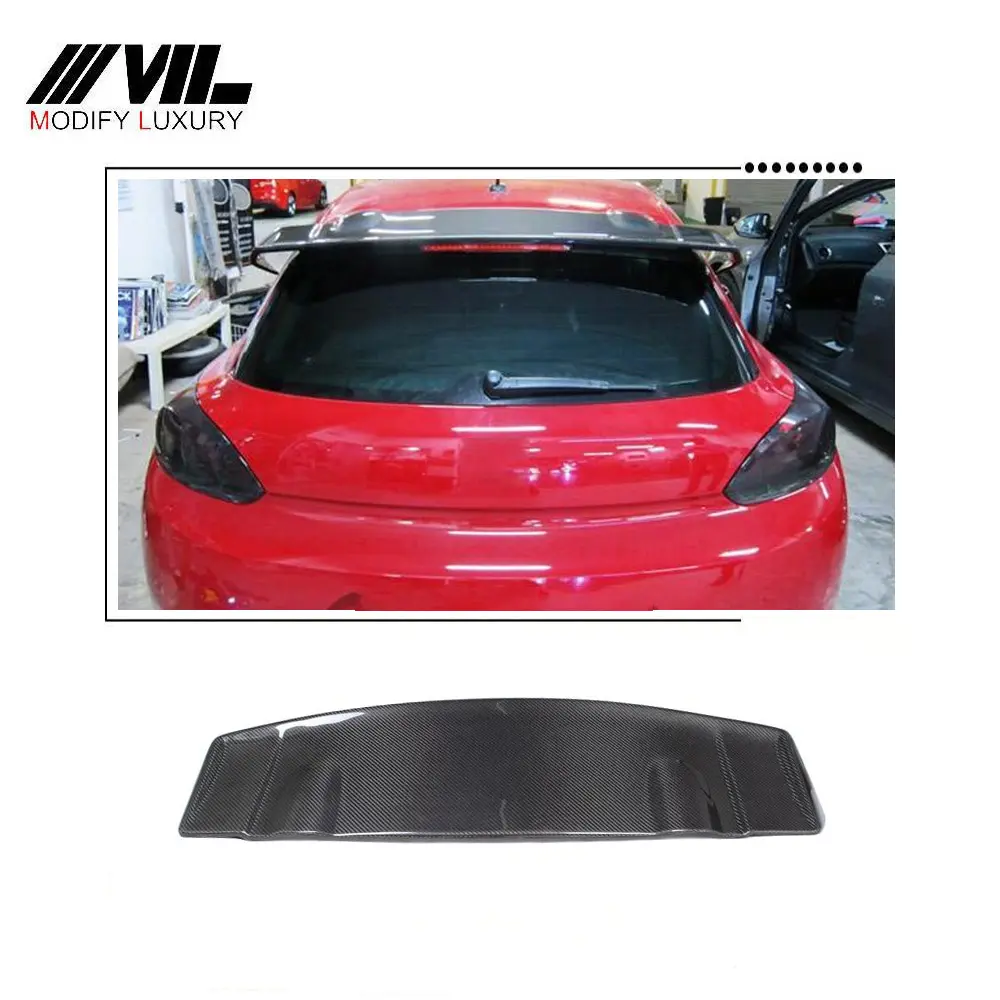 Car Carbon Fiber Lip Rear Roof Tail Spoiler For VW Scirocco