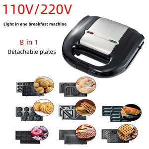 新款110V 8合1家用迷你早餐机三明治甜甜圈华夫饼坚果玛德琳饼干牛排机 - Product Image 3