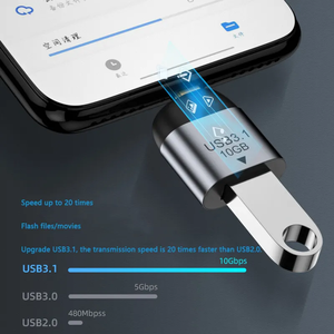 Adaptador convertidor USB3.1 hembra tipo C a macho tipo A 10Gbps 5V 3A carga rápida transmisión de Audio tipo de salida de CC - Product Image 3