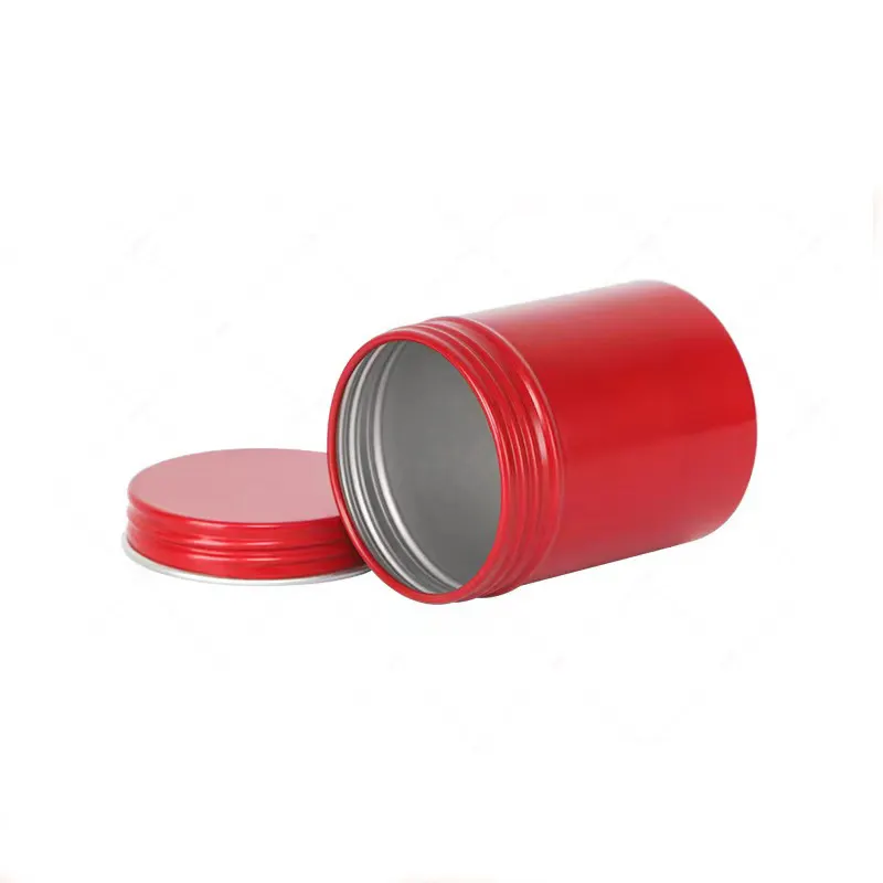 52*64mm 80ml di alluminio rosso scatola del contenitore del contenitore con coperchio a vite per crema cosmetica per la crema di capelli contenitore di metallo packaginf