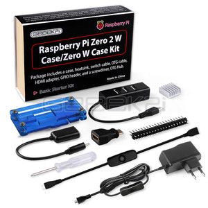 GeeekPi Raspberry Zero 2W Gehäuse 7 in 1 Basic Starter Kit mit Acryl Raspberry Pi Zero Case, 20Pin GPIO Header