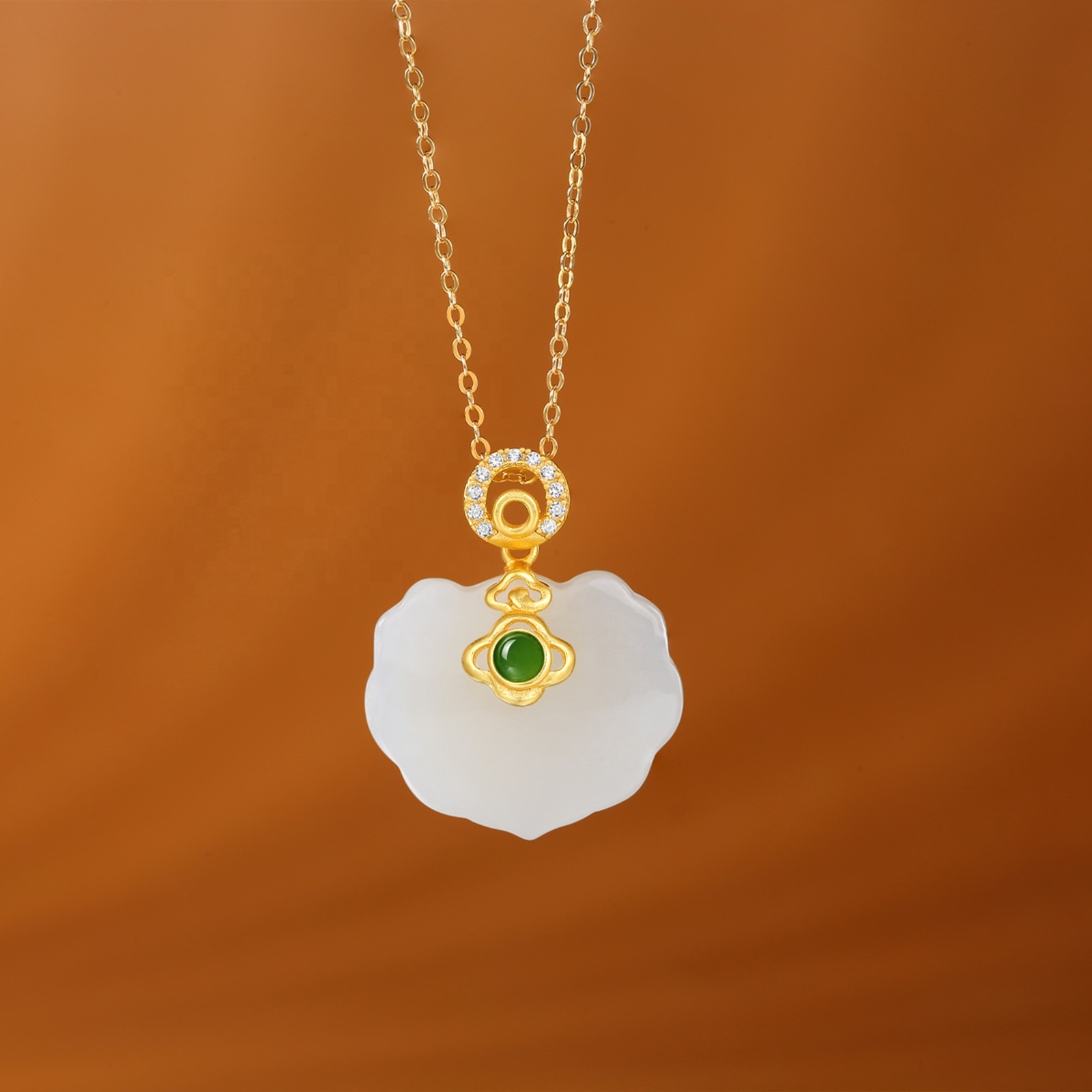 HMOIS Custom Jewelry Pendants Shell sterling silver 925 pendants Natural Hotan White Jade charms Pendants for Jewelry Making