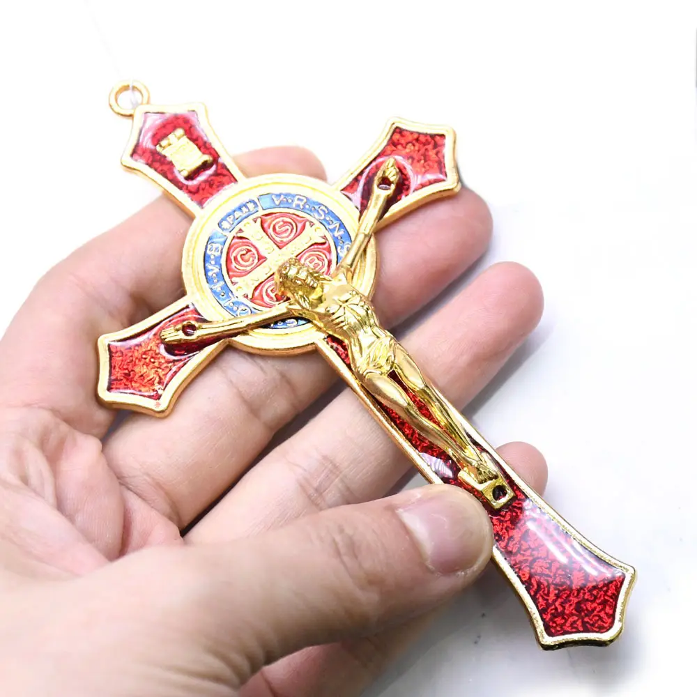 12*7cm metal dripping oil cross Jesus Christ bitter image religious prayer decoration