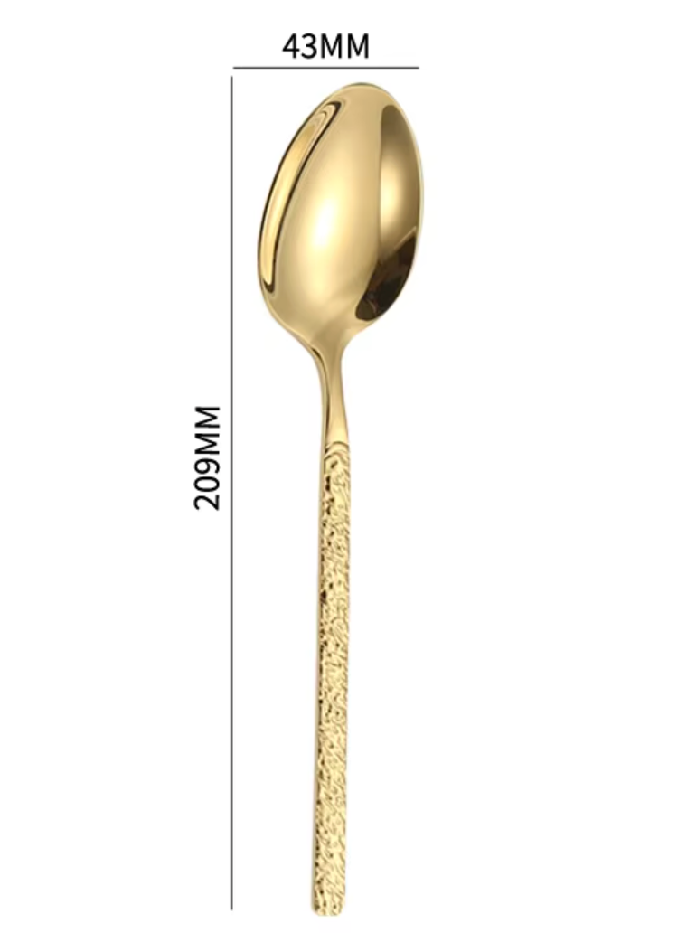 Gold - stone pattern dinner spoon