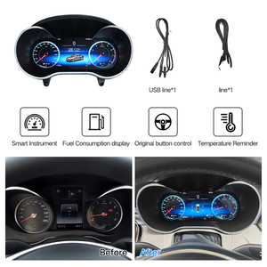 Medidor de velocidad de actualización de 12,3 "para Mercedes Benz C GLC clase W205 W253 tablero LCD de coche Panel de instrumentos de grupo Digital Linux