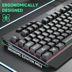 Umila 104 Teclas Idioma turco estándar Teclados Gaming USB RGB Teclado multifuncional para juegos de computadora klavye - Product Image 3