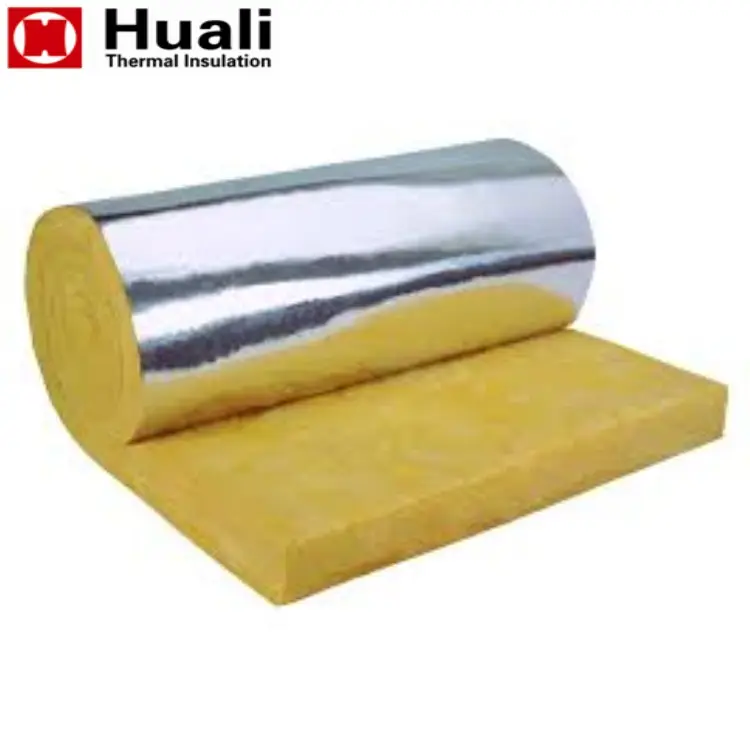 الألياف الزجاجية غطاء عازل/ملاءة عازلة glasswool لفة الألياف الزجاجية الصوف مع رقائق الألومنيوم