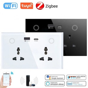 智能生活双通用插座，带2个USB wi-fi 2组智能墙壁插座电源监控USB Type-C Tuya墙壁插座16A - Product Image 6