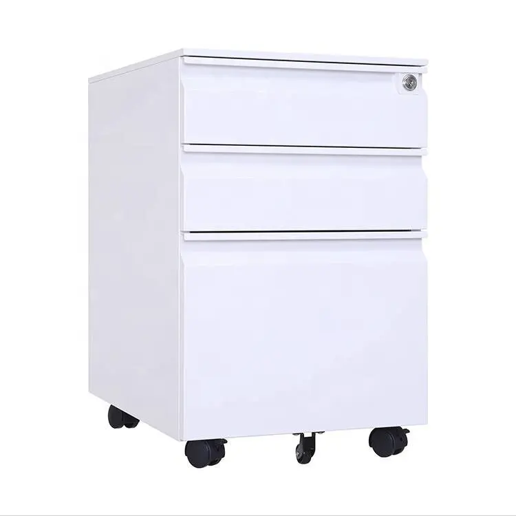 Home Office Furniture 3 Drawer Mobile Pedestal Cabinet Under Desk Movable File Storage Cabinet
