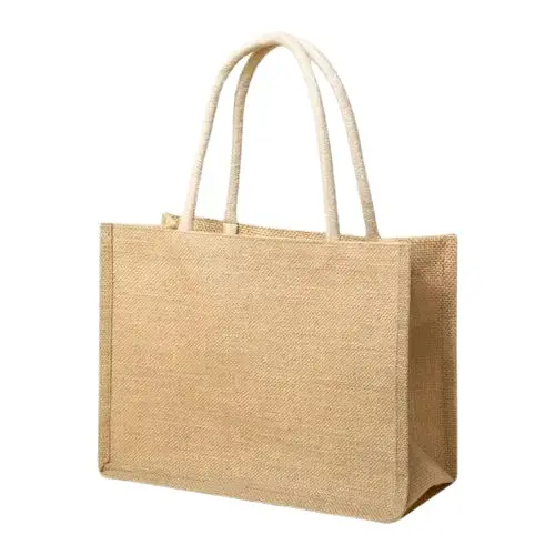 Gift Custom Logo Eco Reusable Cloth Carrying Bags Women Beach Hand Tote Laminated Grocery Promotional Shopping Handbags Jute Bag