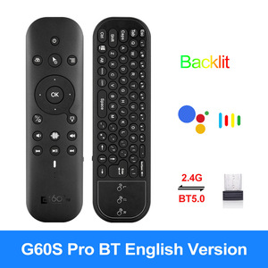 G60S Pro BT5.0 modo Dual 2,4G Mini teclado Gyro retroiluminado Control remoto por voz para Smart TV Android Set Top Box proyector de silicona - Product Image 3