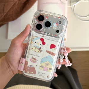 קריקטורה נצנצים חתלתול tpu עור אנטי-טביעת אצבע פלסטיק טבעת תיק עיצוב טלפון עבור 15/16/17 אוויר pro מקס - Product Image 4