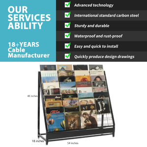 9-Tier di động kim loại sắt Vinyl kỷ lục Rack hiển thị đứng CD lưu trữ tủ - Product Image 4