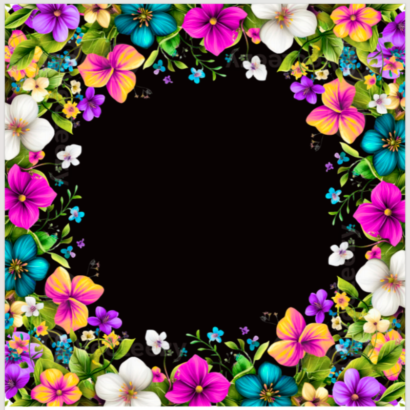 Black Colorful Flower