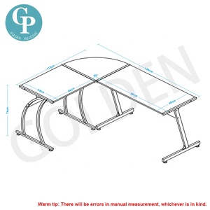 Escritorio de ordenador en forma de L, mesa de escritura suave, estación de trabajo moderna, escritorio de ordenador portátil de estudio - Product Image 4