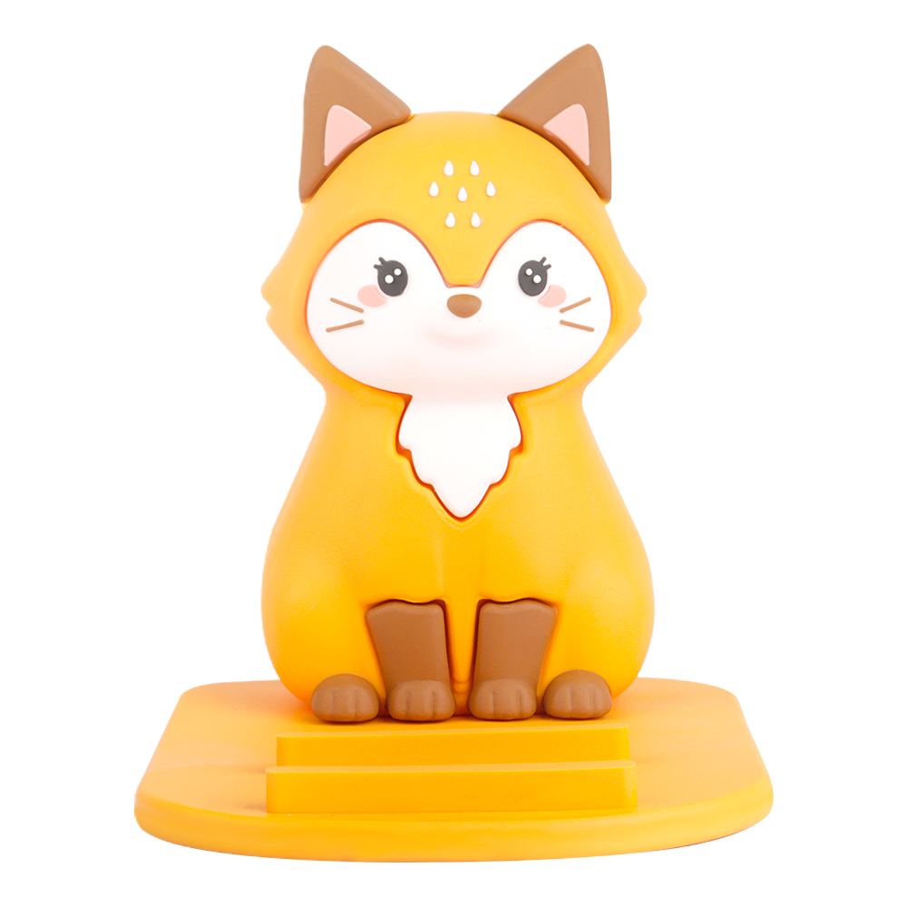Support de téléphone en forme de renard jaune