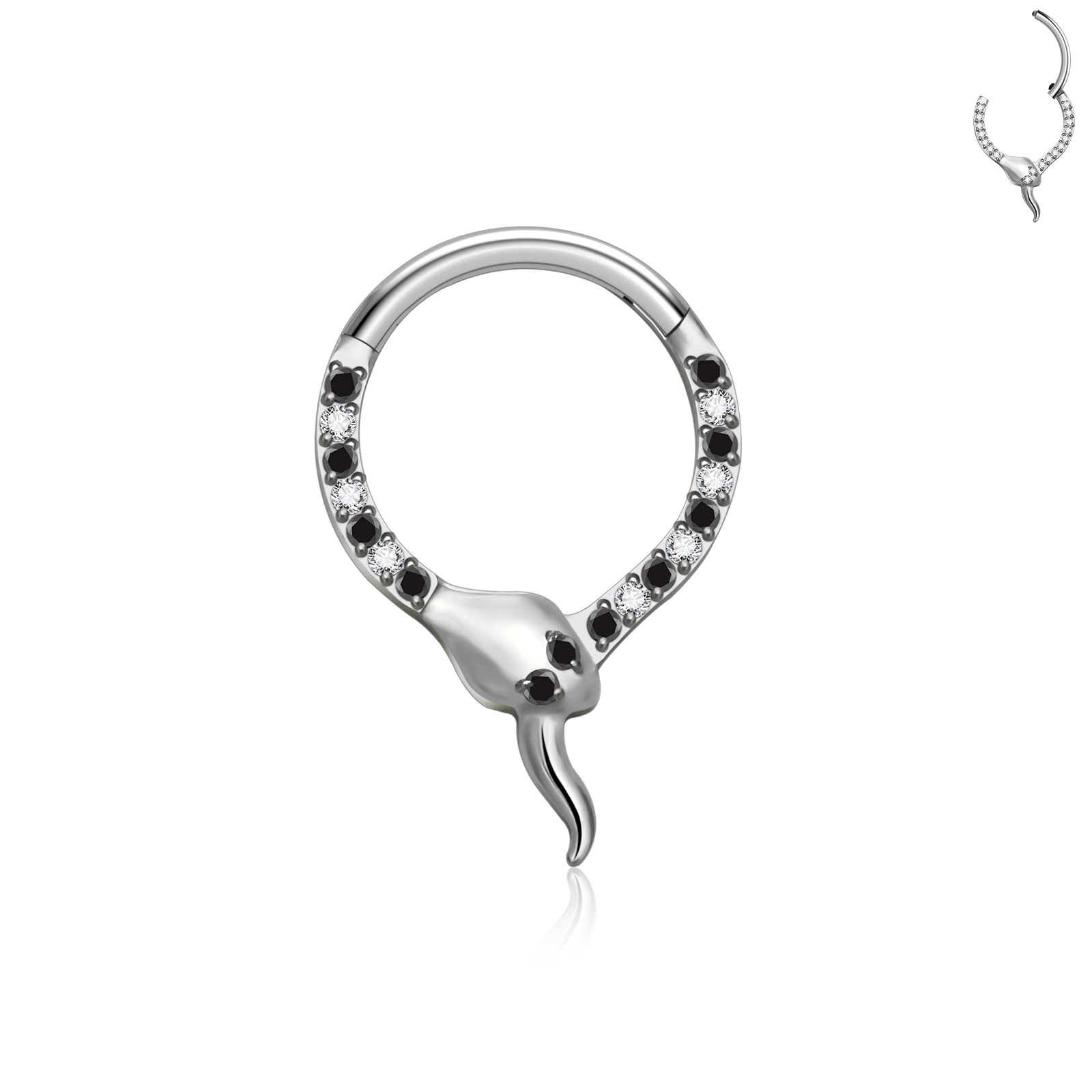 Design 3 Argent Zircon Noir Yeux