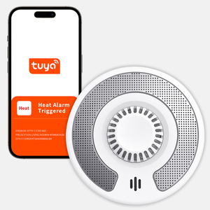 Detector de calor inteligente Wi-Fi con control de aplicación Tuya, alarma de calor WiFi con batería de litio sellada de 10 años, BS 5446, VH03W - Product Image 1