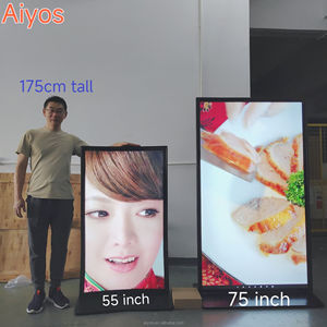 Tekerlekler ile 75 inç tam ekran Kiosk zemin ayakta dijital tabela Totem ekran Totem dijital menü reklam monitör - Product Image 2