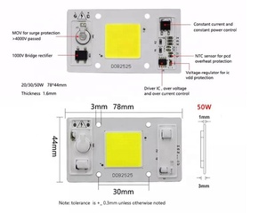 ドライバレスLEDモジュール50W30W 20W220V110VコールドウォームホワイトスマートICAc CobLEDモジュール - Product Image 2
