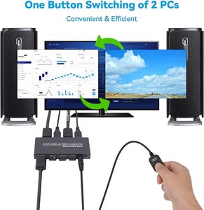 Conmutador KVM SYONG DisplayPort compatible con 4K @ 60Hz, dos computadoras, un interruptor de monitor para compartir 3 USB 2,0 ratón de dispositivo - Product Image 5