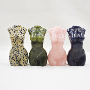 Natural Crystal Hand Carving Crafts <strong>Goddess</strong> Statue Rose Quartz Female Body Model Sculpture for Gift - Product Image 2