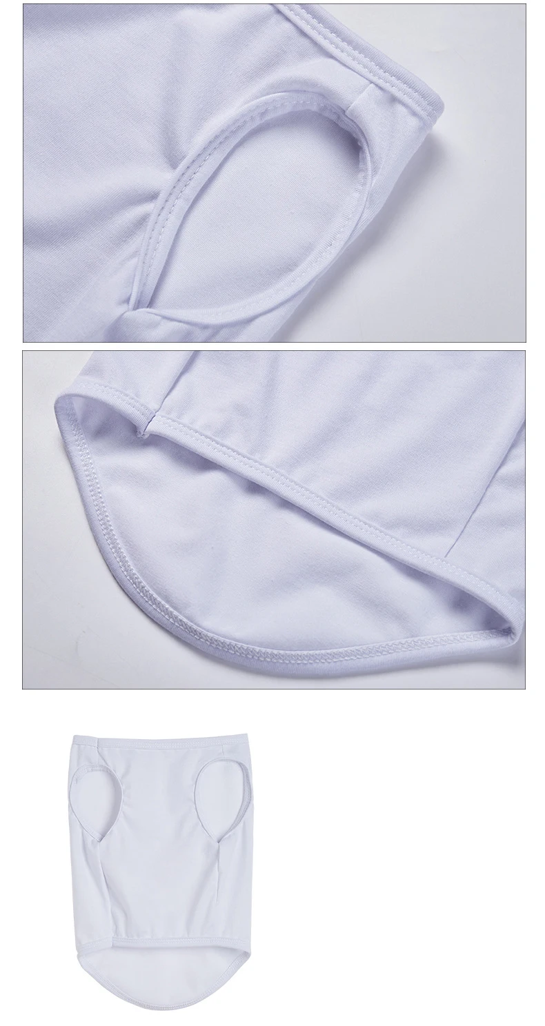 Sublimation Blank dog clothing designer polyester pet clothes pure white dog shirts